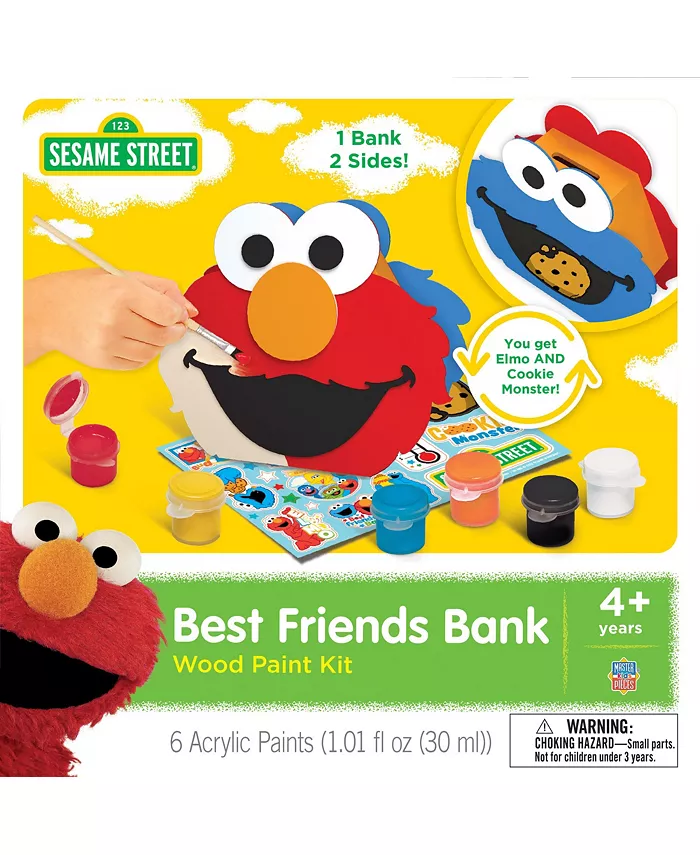 MasterPieces Puzzles Works of Ahhh Craft Set Sesame Street Best Friends Bank Wood Paint Kit - Mycitystee