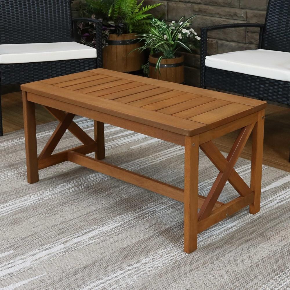Ultimate Patio 35-Inch Meranti Wood Outdoor Patio Coffee Table - Mycitystee