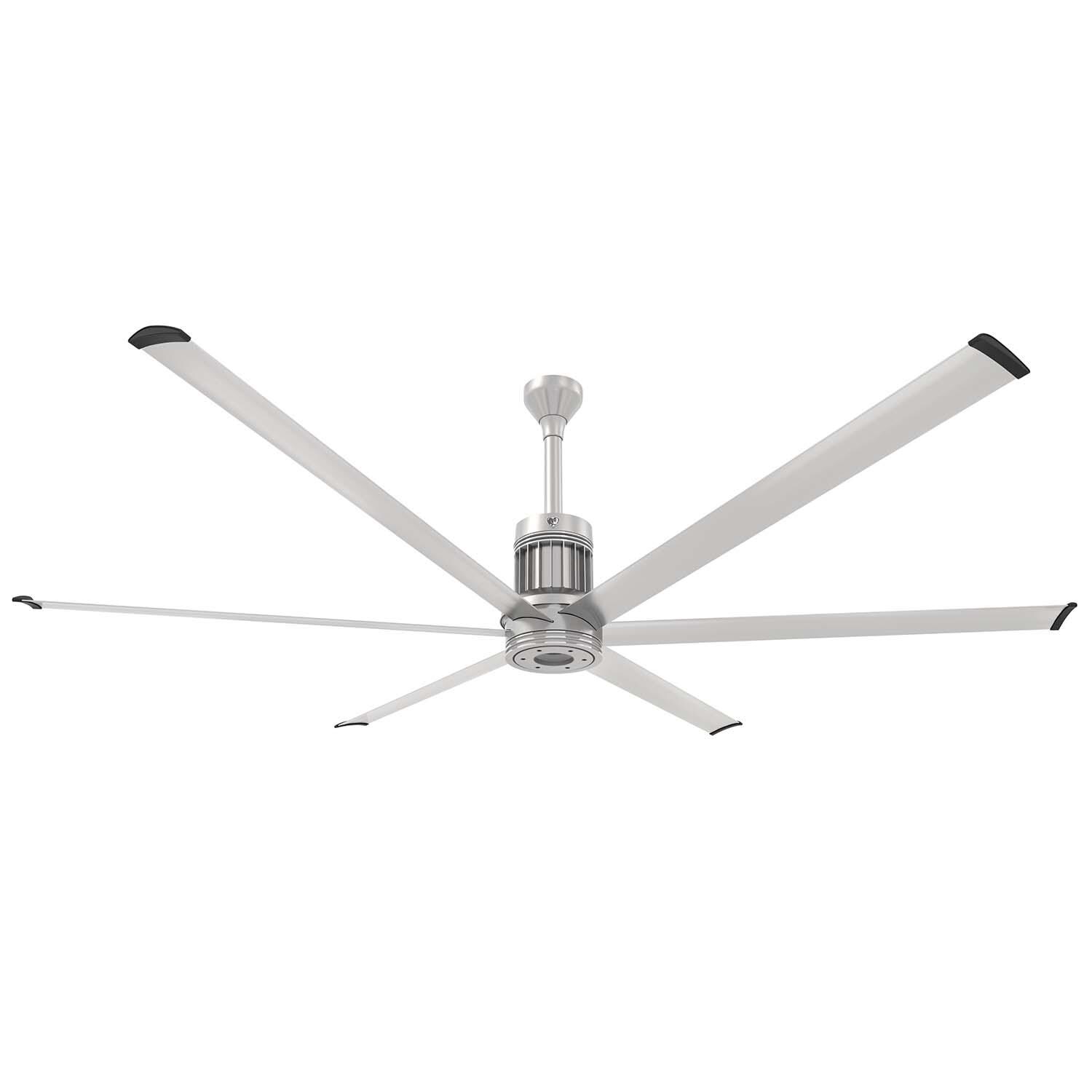 96-Inch i6 Ceiling Fan Universal Mount W/12-Inch Ext Tube and LED Brushed Silver by Big Ass Fans - Mycitystee