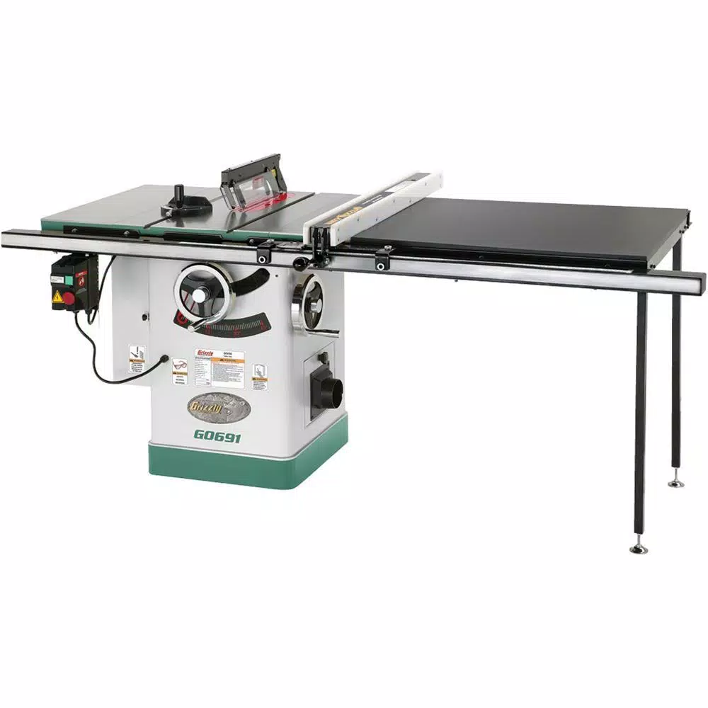 Grizzly Industrial 10 in. 3 HP 220-Volt Cabinet Table Saw with Long Rails and Ri-Volting Knife and#8211; XDC Depot - Mycitystee