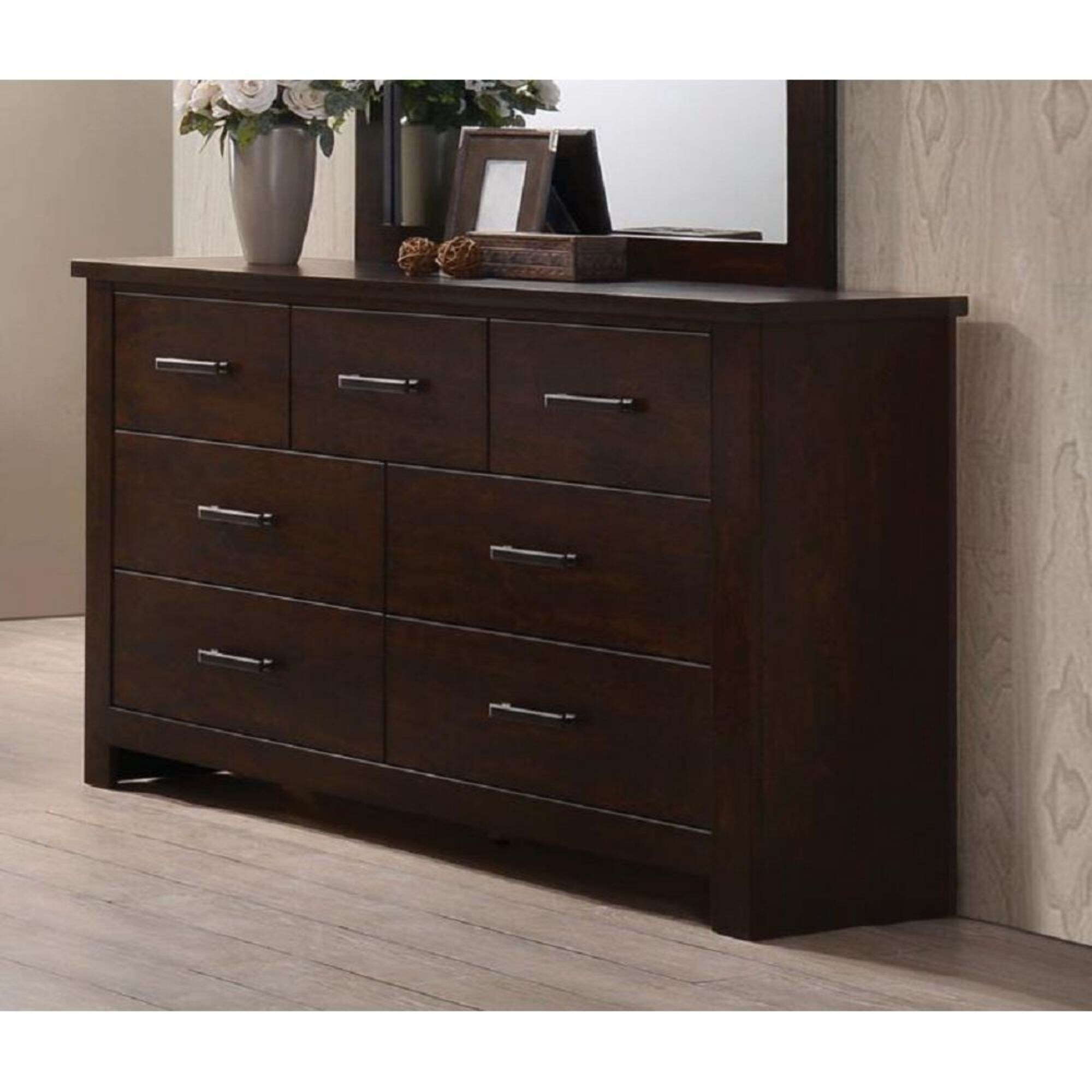Wood 3 Tier 7 Drawers Dresser in Mahogany - - 35374232 - Mycitystee