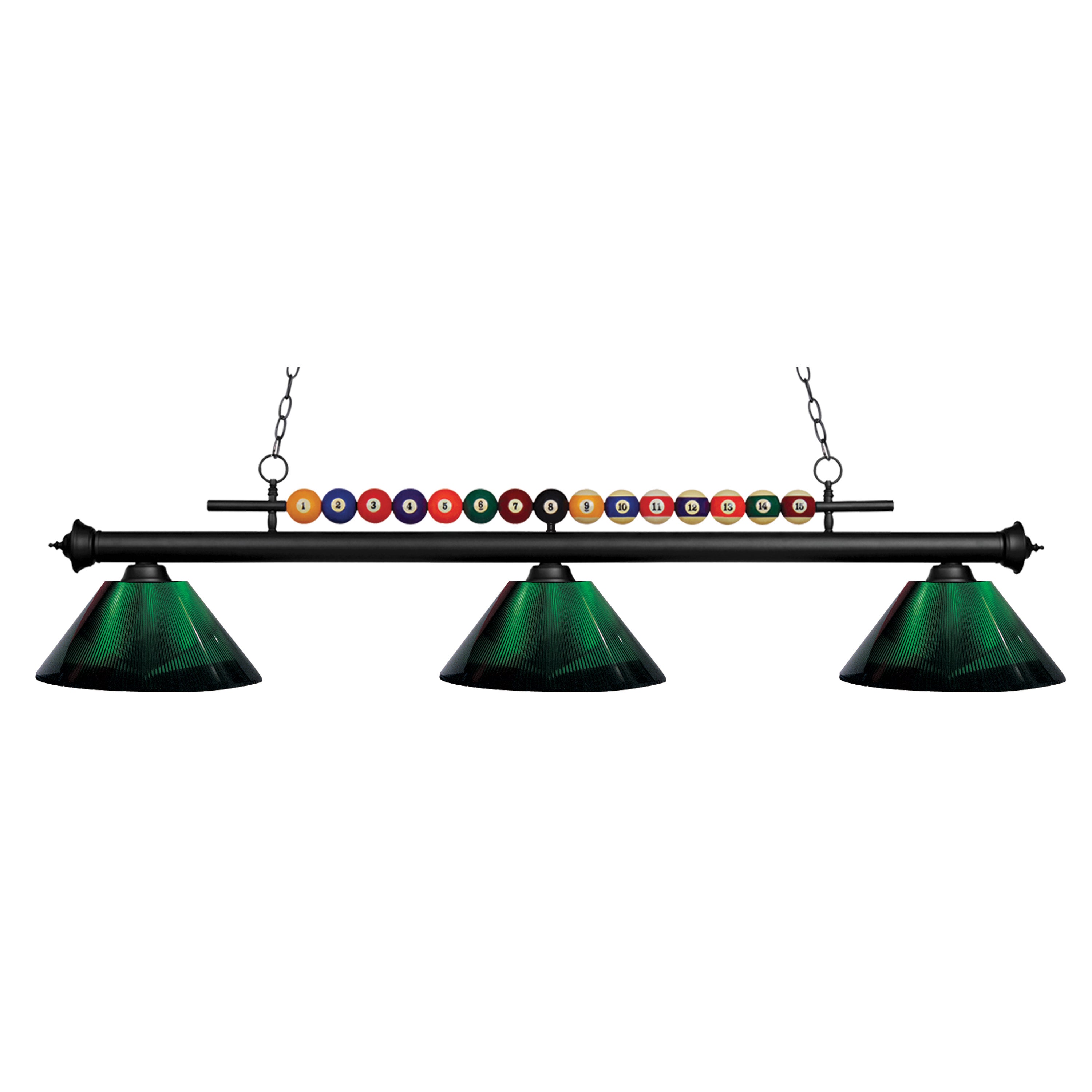 Avery Home Lighting Shark 3-light Island/Billiard Acrylic Green-finished Light - Green - Matte Black - Mycitystee