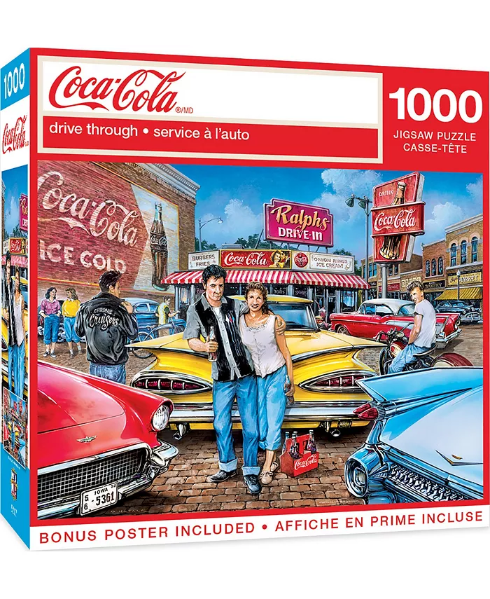 MasterPieces Puzzles Coca-Cola - Drive Through 1000 Piece Adult Jigsaw Puzzle - Mycitystee