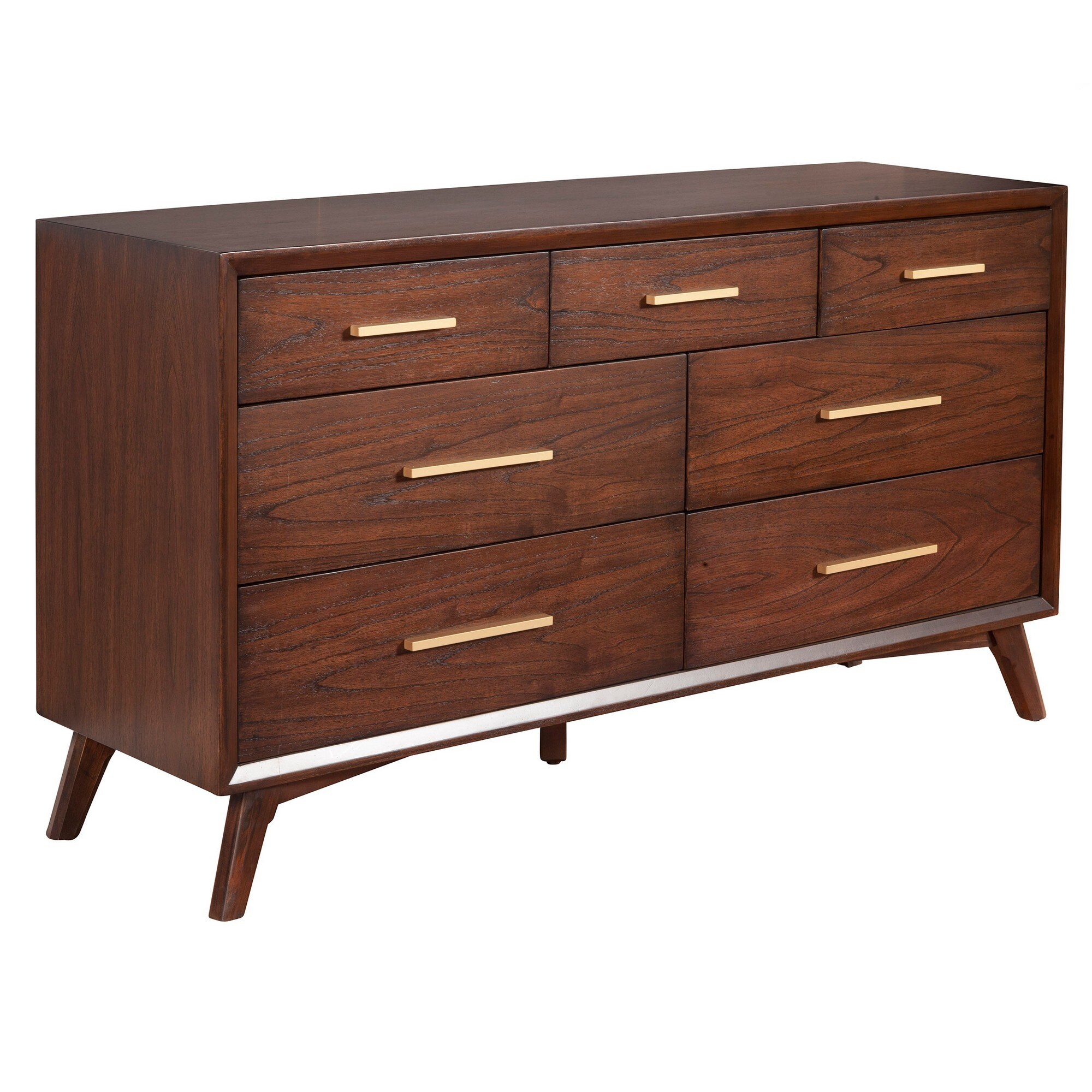 60 Inch Wooden Dresser with 7 Drawers， Brown - - 32620085 - Mycitystee
