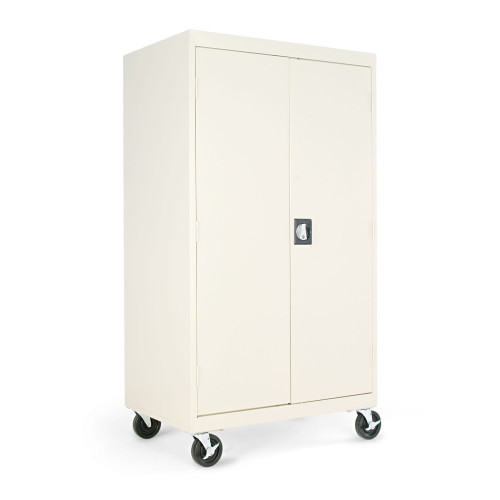 Alera Assembled Mobile Storage Cabinet， with Adjustable Shelves 36w x 24d x 66h， Putty (CM6624PY) - Mycitystee