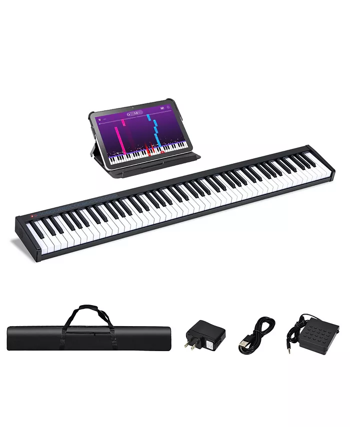 Costway 88 Keys Portable Digital Piano Toy w  Power Supply Sustain Pedal - Mycitystee