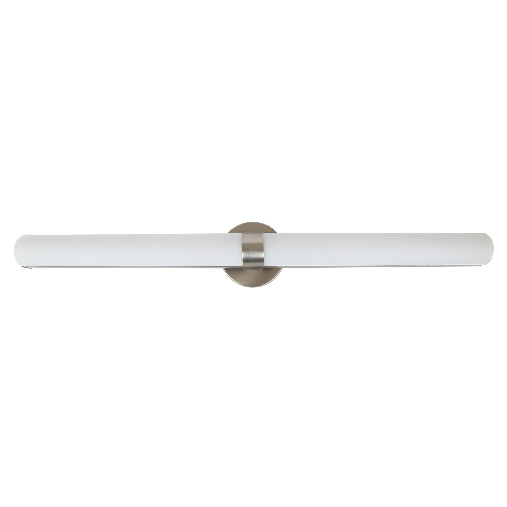 LED Light Vanity Lamp in Brushed Nickel Finish and White Acrylic Shade - 4L x 37.5W x 5.5H in. - Mycitystee