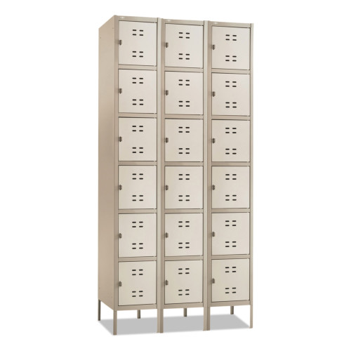 Safco Three-Column Box Locker， 36w x 18d x 78h， Two-Tone Tan (5527TN) - Mycitystee