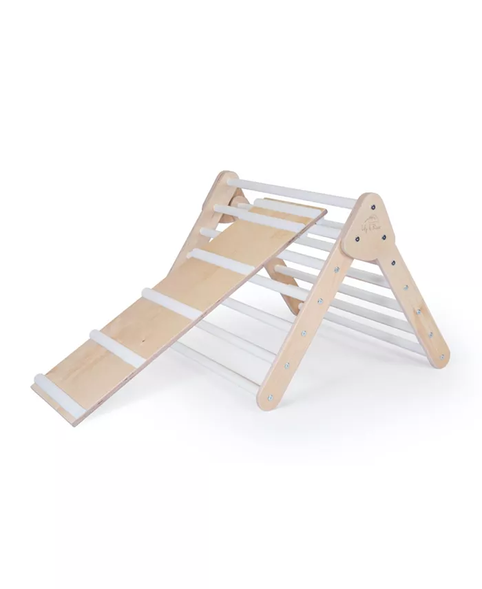 Lily and River Birch Little Climber Playset With Ladder Slide In White - Mycitystee