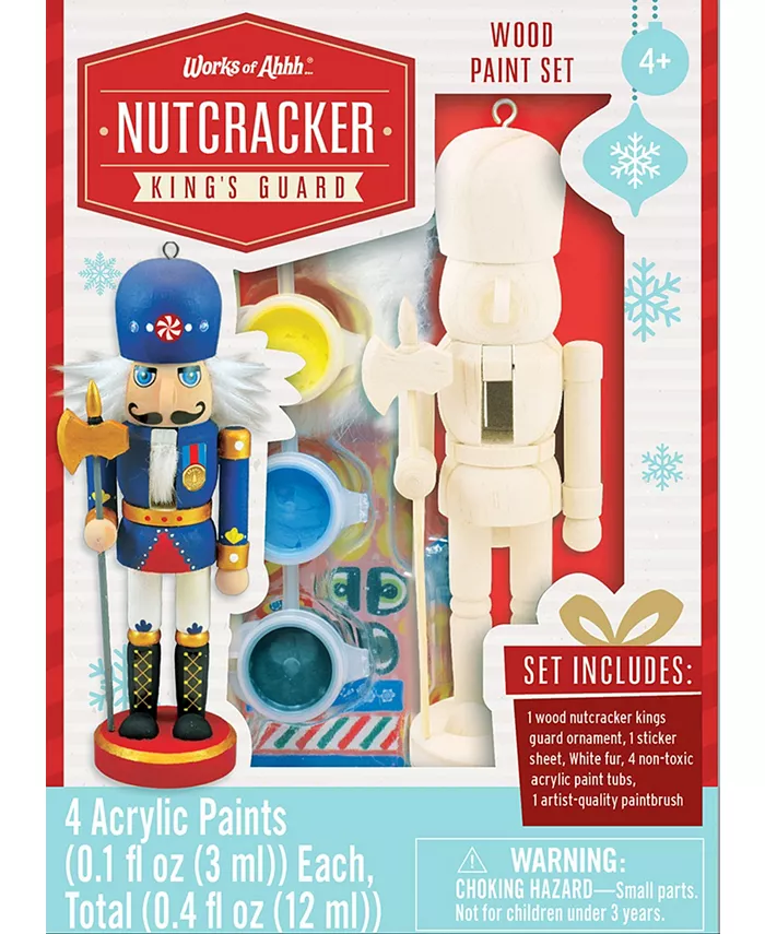 MasterPieces Puzzles Holiday Craft Set - King's Guard Ornament Wood Paint Kit 5 Piece - Mycitystee
