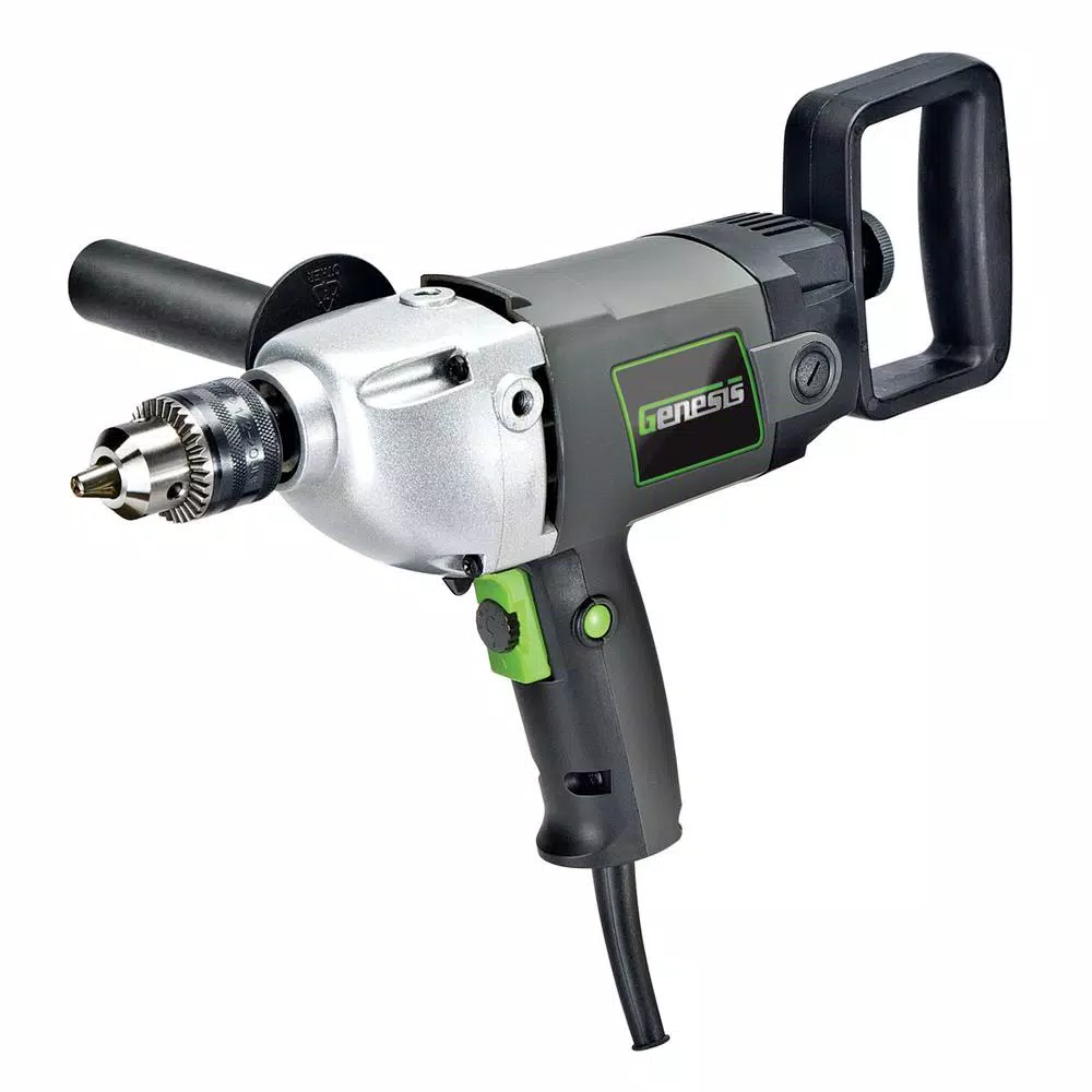 Genesis 120-Volt 1/2 in. Variable Speed Spade Handle Electric Drill with Lock-On Button and Auxiliary/Spade Handles and#8211; XDC Depot - Mycitystee