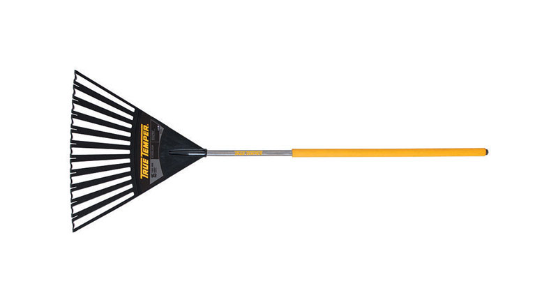 True Temper 63.62 in. 30 Tine Poly Leaf Rake Wood Handle - Mycitystee