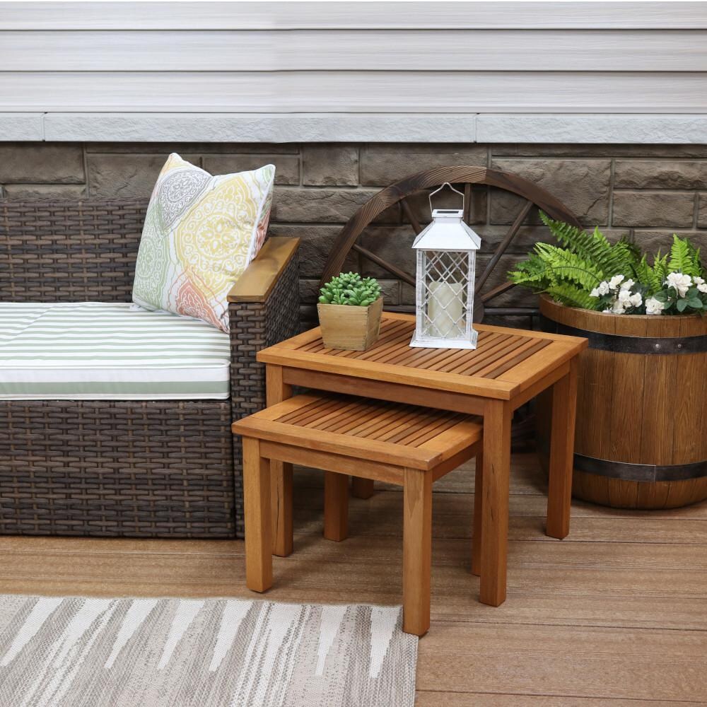 Ultimate Patio Meranti Wood Outdoor Nesting Side Tables - Mycitystee