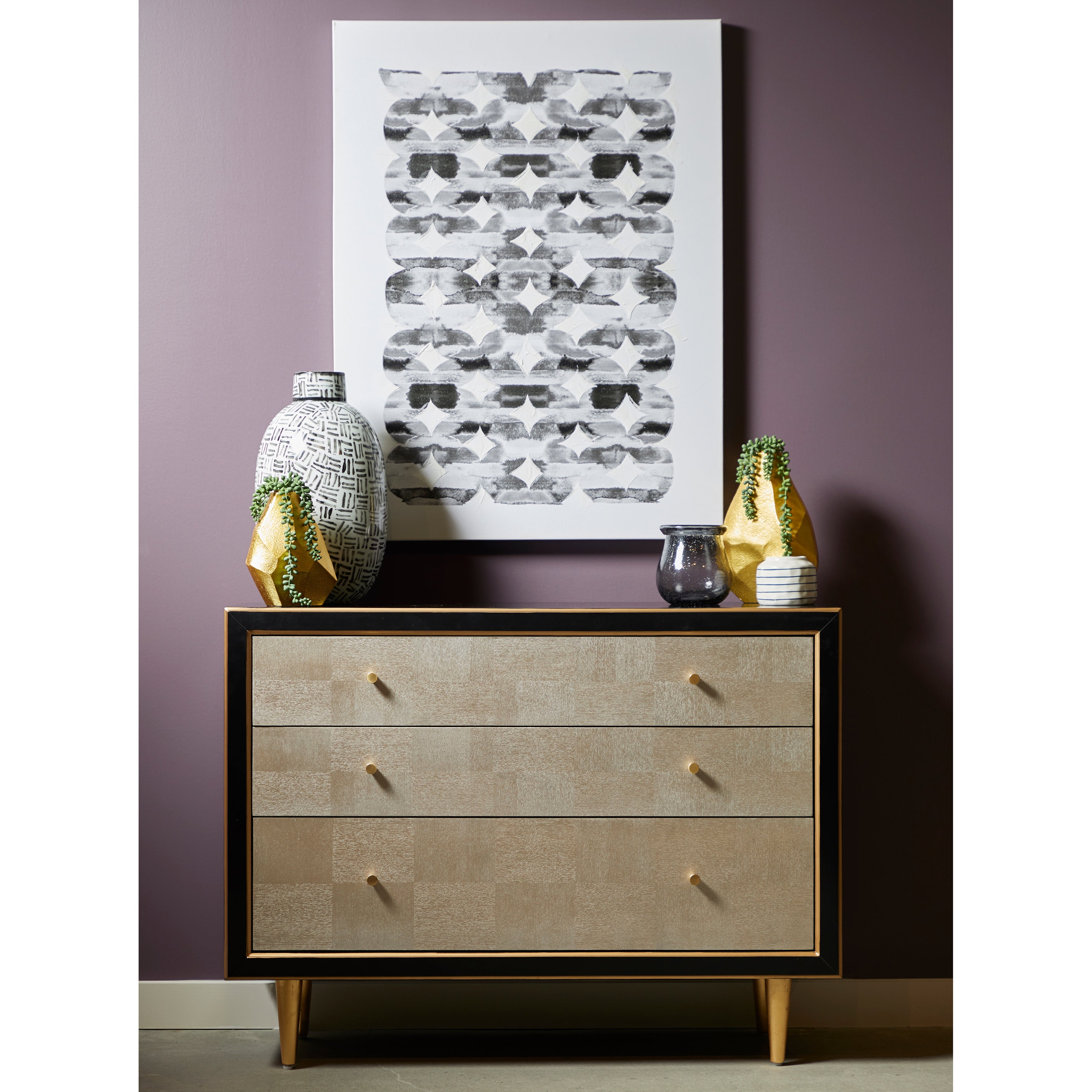 Natural and Black 3-drawer Sideboard Chest - - 31508306 - Mycitystee