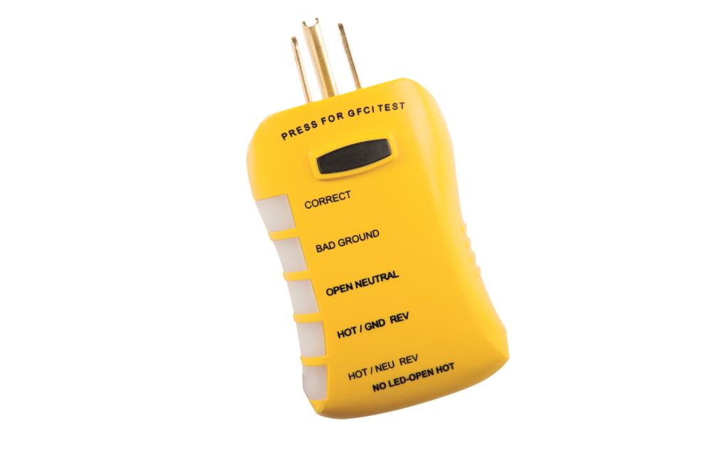 Sperry Instruments HGT6520 Stop Shock II GFCI Outlet Circuit Analyzer Tester, Detects Low Resistance, Single LED Indication of Wiring Error, 1/Ea - Mycitystee