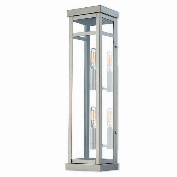 Livex Lighting 20706-91 Outdoor Wall Lantern 2 light Brushed Nickel - Mycitystee