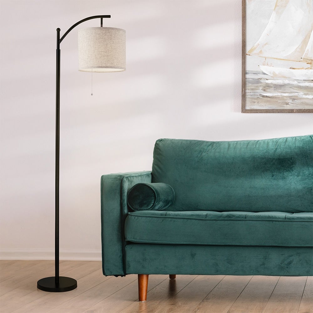 Chrispin LED Floor Lamp with Hanging Lampshade - Mycitystee
