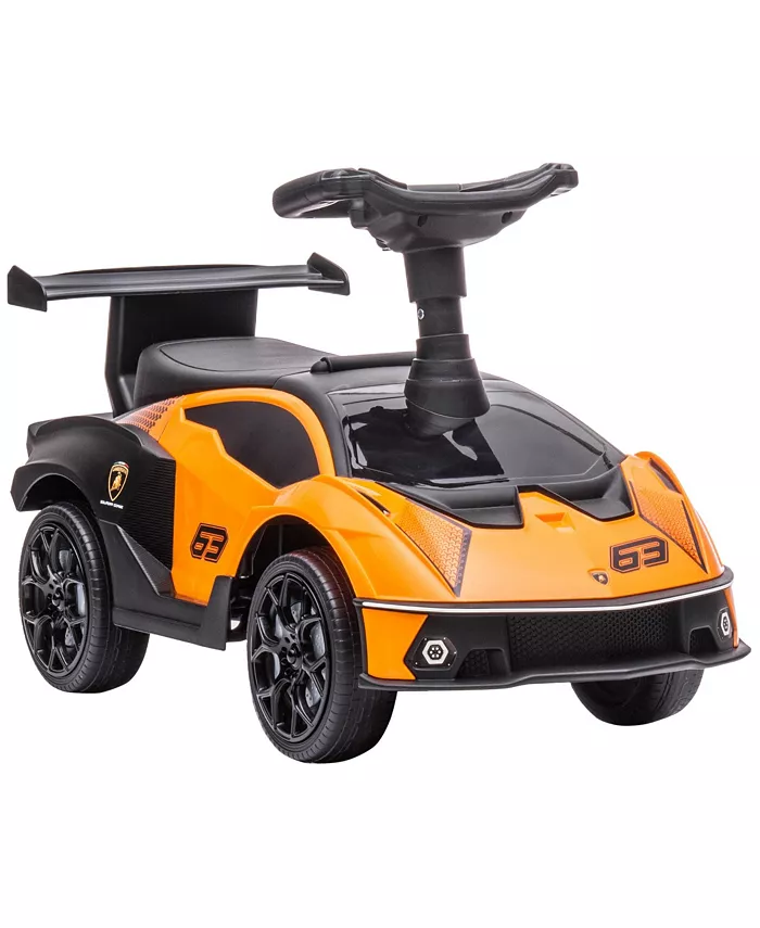 Aosom Ride on Push Car， Ride Racer， Foot-to-Floor Walking Sliding Car for Toddler with Under Seat Storage， Horn and Engine Sound， Steering Wheel， Aged - Mycitystee