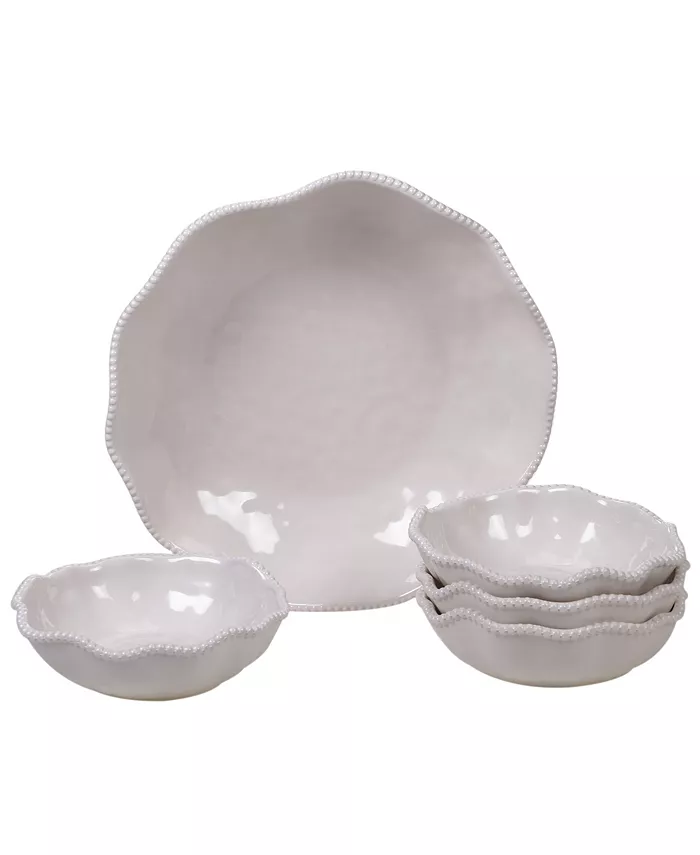 Certified International Perlette Cream Melamine 5-Pc. Salad Serving Set - Mycitystee
