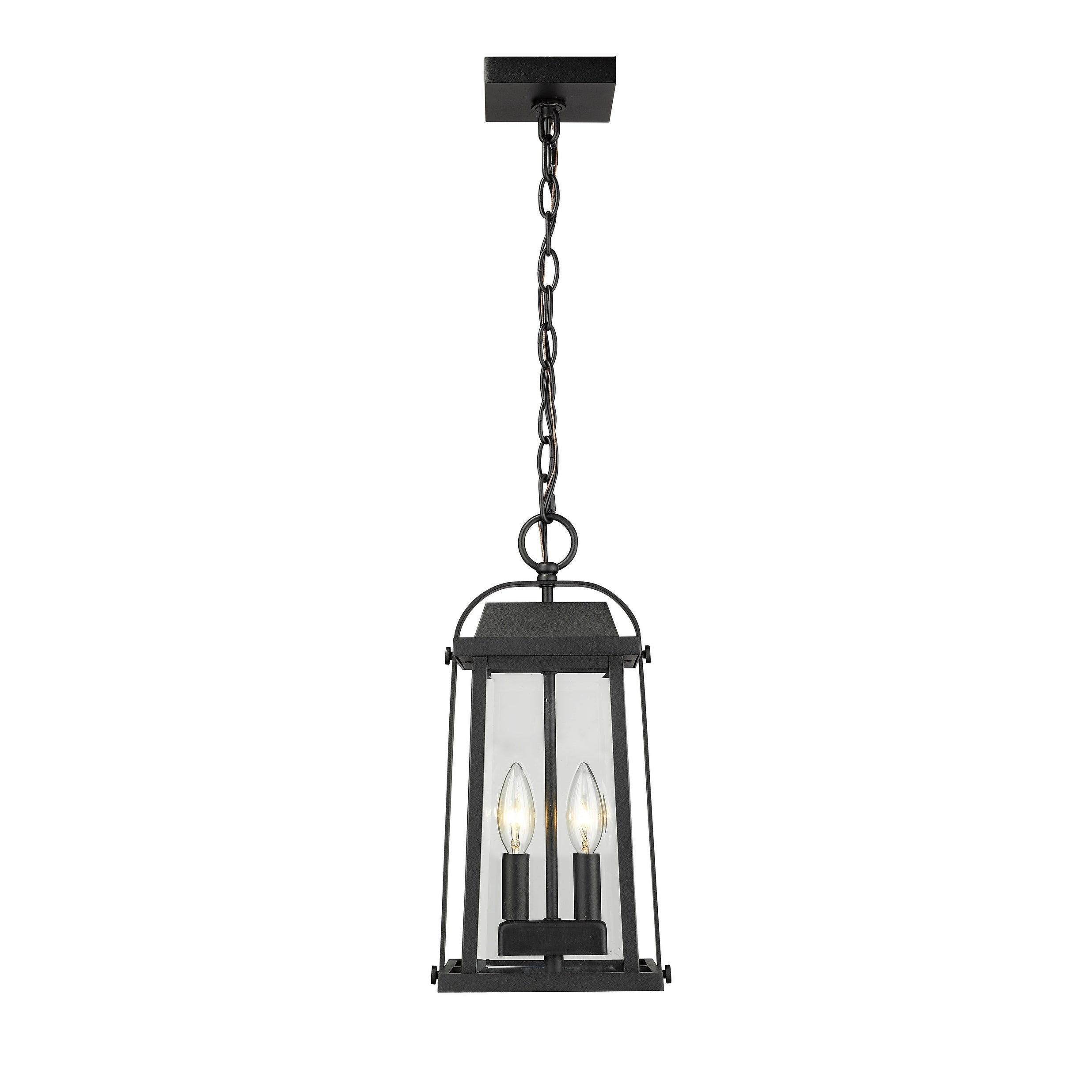 Millworks 2 Light Outdoor Chain Mount Ceiling Fixture in Black - Mycitystee