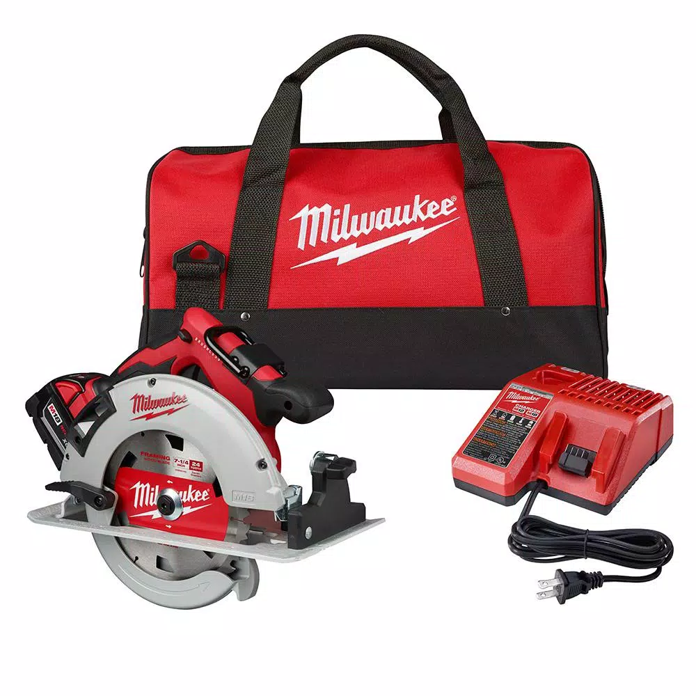 Milwaukee M18 18-Volt Lithium-Ion Brushless Cordless 7-1/4 in. Circular Saw Kit with 1 Battery 5.0Ah， Charger and Bag and#8211; XDC Depot - Mycitystee