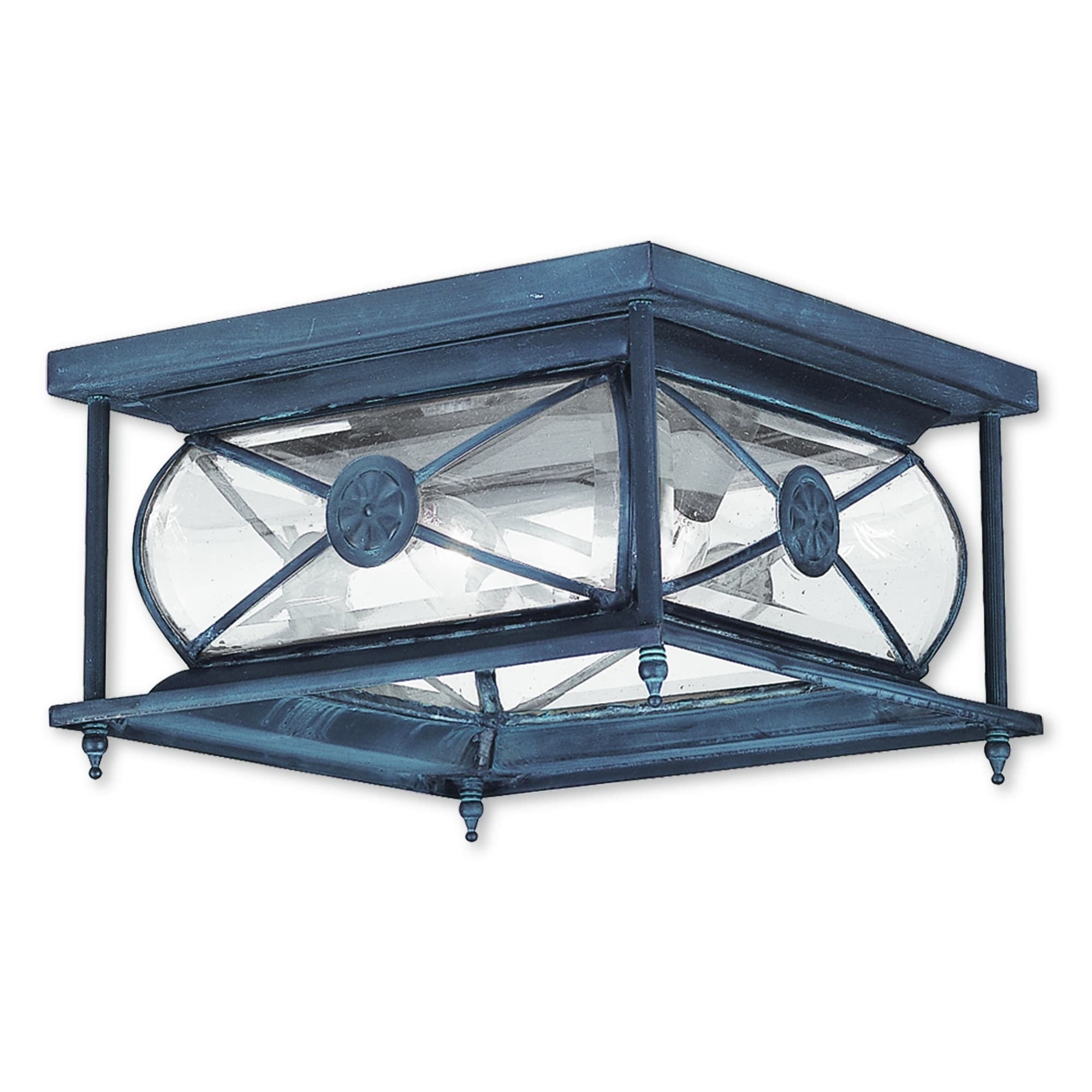 Livex Lighting Providence Black Brass 2 Light Outdoor Ceiling Mount - Mycitystee