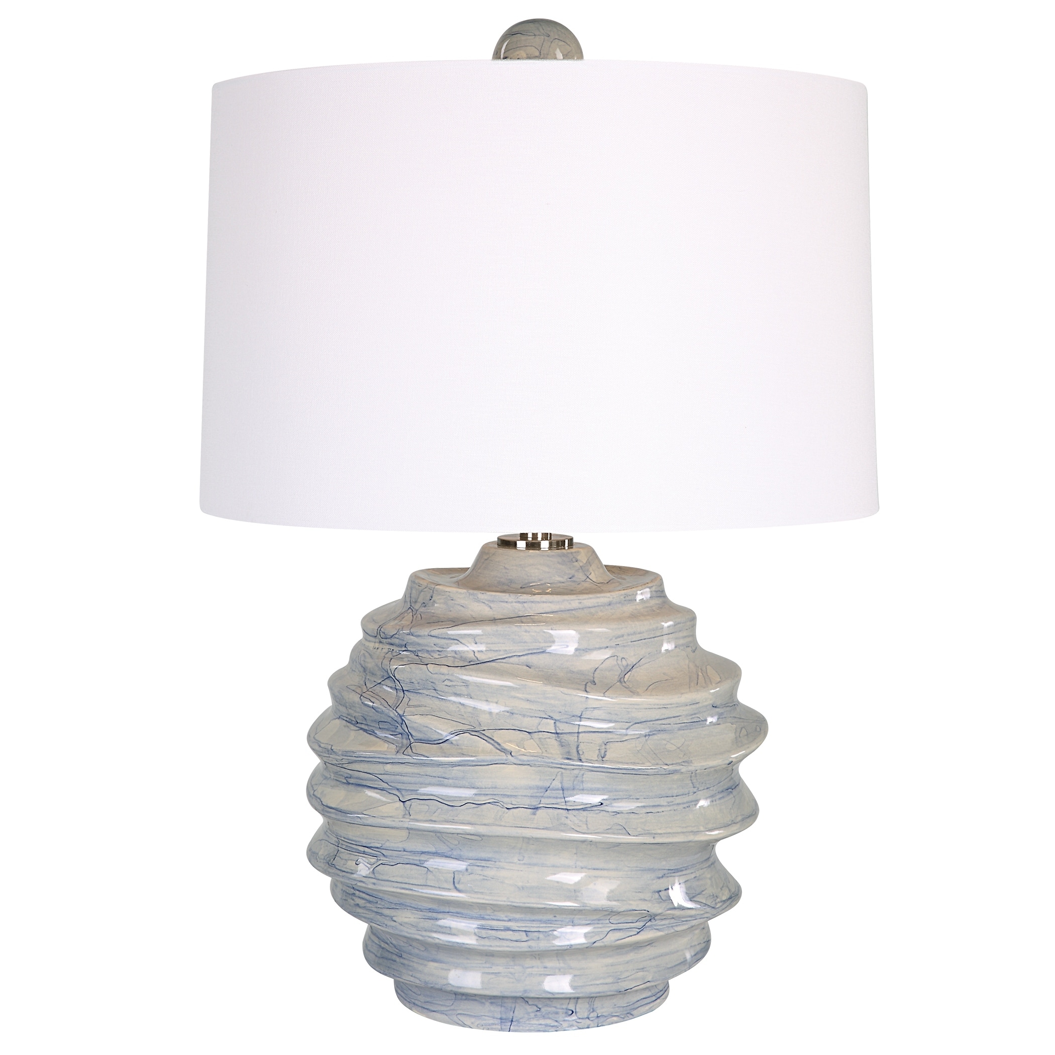 Uttermost Waves Blue and White Accent Lamp - 18 W X 26 H X 18 D (in) - Mycitystee