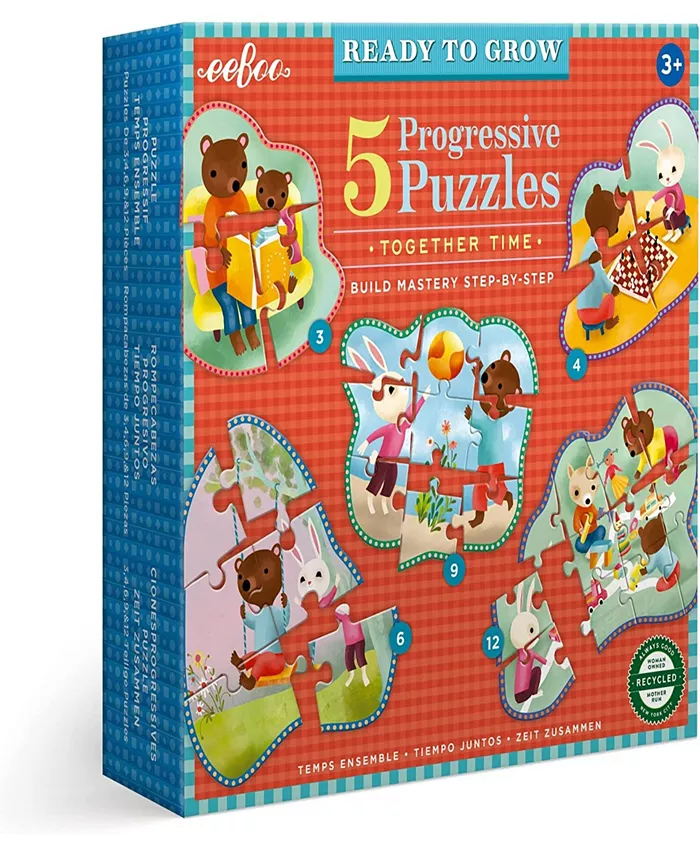 Eeboo Ready to Grow Together Time Progressive 31 Piece Puzzle Set - Mycitystee