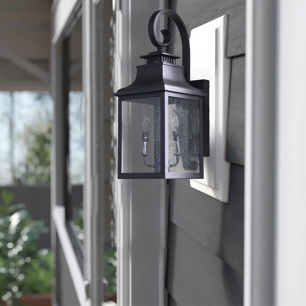 Morgan 2 Light Exterior Lighting in Black Finish - Black Finish Shopping - The Best Deals on Outdoor Wall Lanterns | 38883552 - Mycitystee