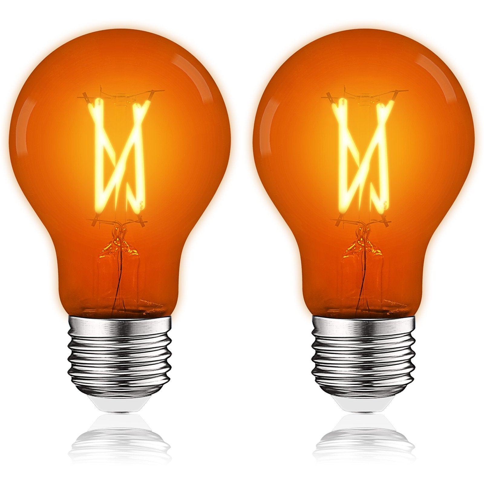 Luxrite A19 Edison LED Light Bulb， 4.5W=60W Colored Glass Filament， UL Listed， E26 Base， Indoor Outdoor 2 Pack - Mycitystee