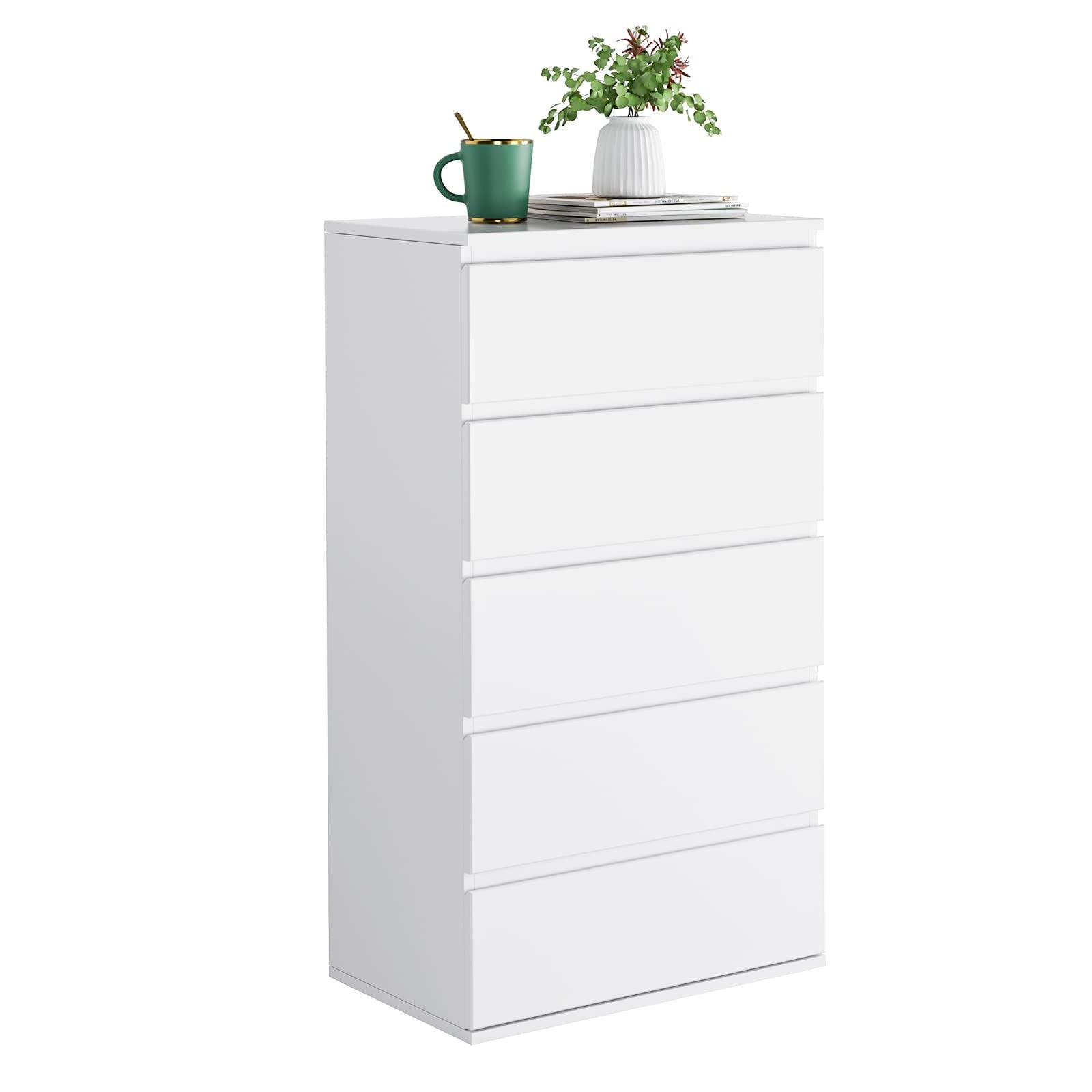 5 Drawer Dresser， Modern Storage Chest of Drawer with Large Storage Space， 23.6L x 15.7W x 39.4H Inch Bedroom Tall Nightstand - - 37668262 - Mycitystee