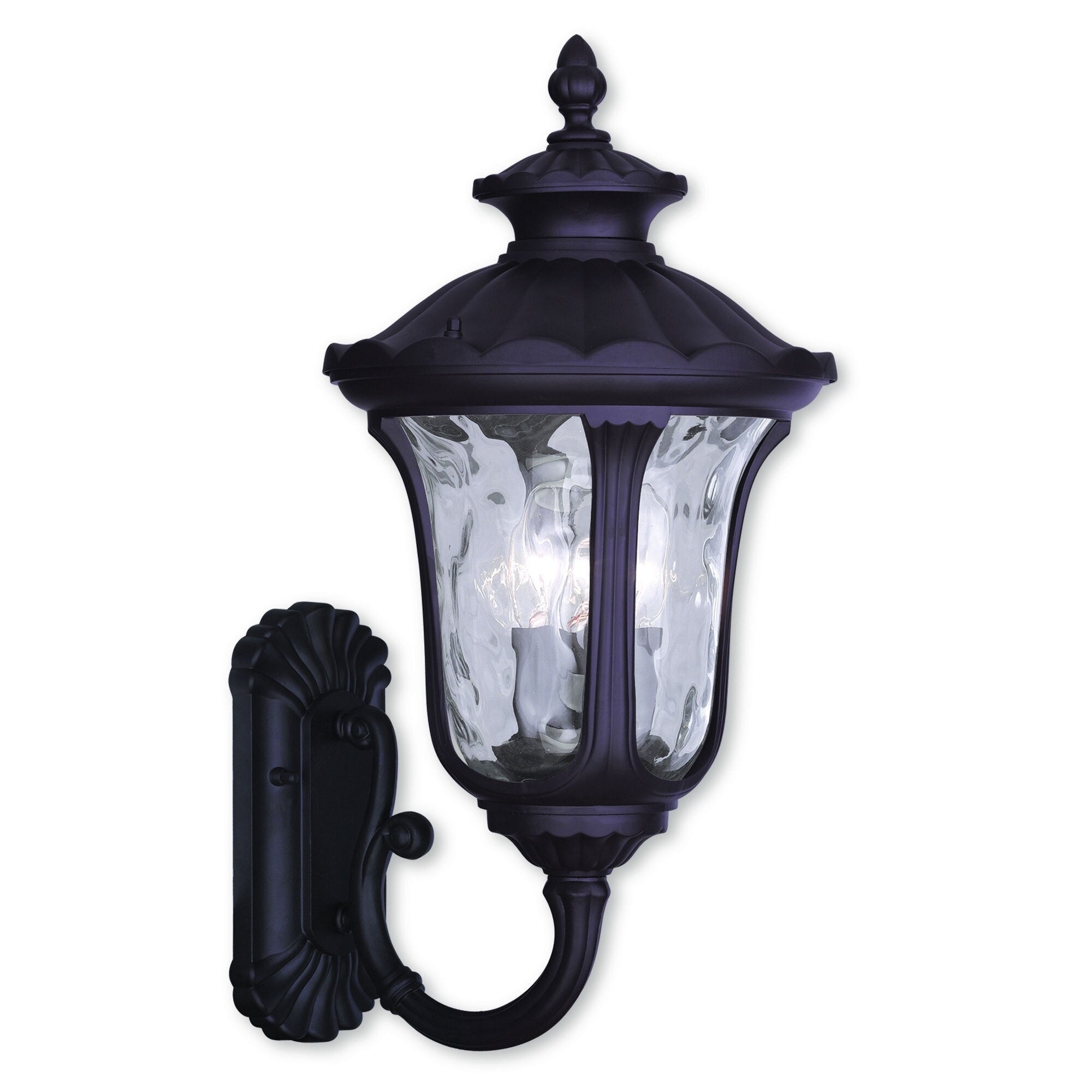Livex Lighting Oxford Black Aluminum 3-light Outdoor Wall Lantern Shopping - The Best Deals on Outdoor Wall Lanterns | 18909674 - Mycitystee