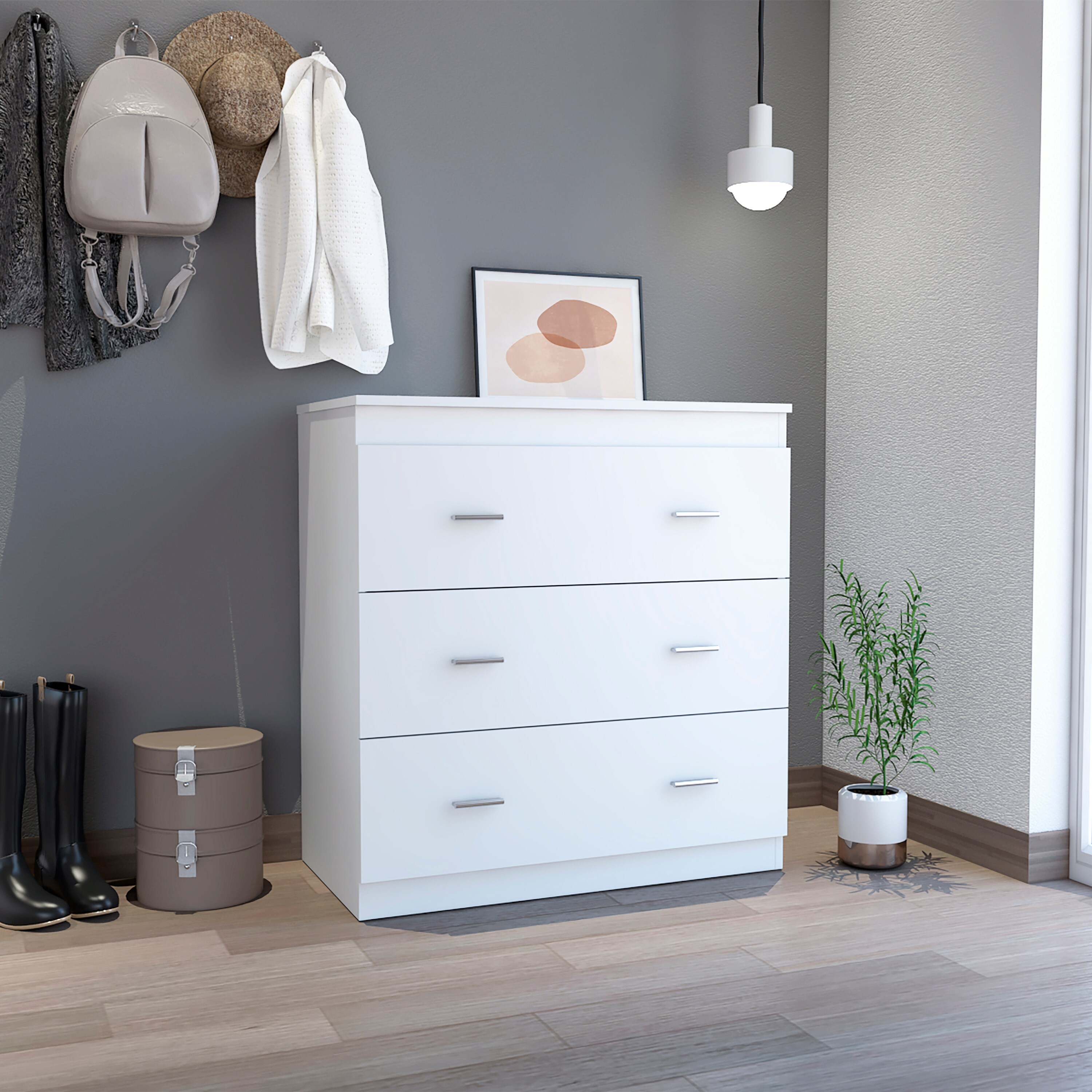 Calvetta 3-Drawer Wooden Dresser - - 37372490 - Mycitystee