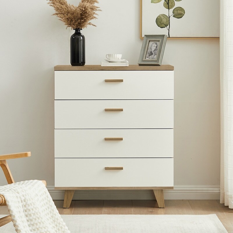 Rosewood White 4-Drawer Chest Storage Cabinet Dresser Organizer - - 36862277 - Mycitystee
