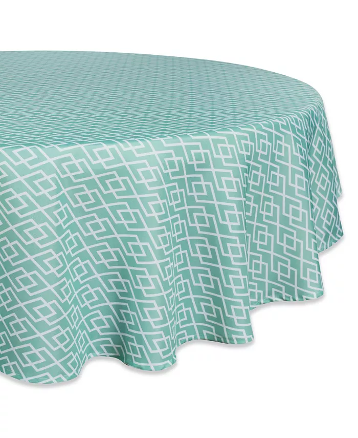 Design Imports Diamond Outdoor Tablecloth with Zipper 60
