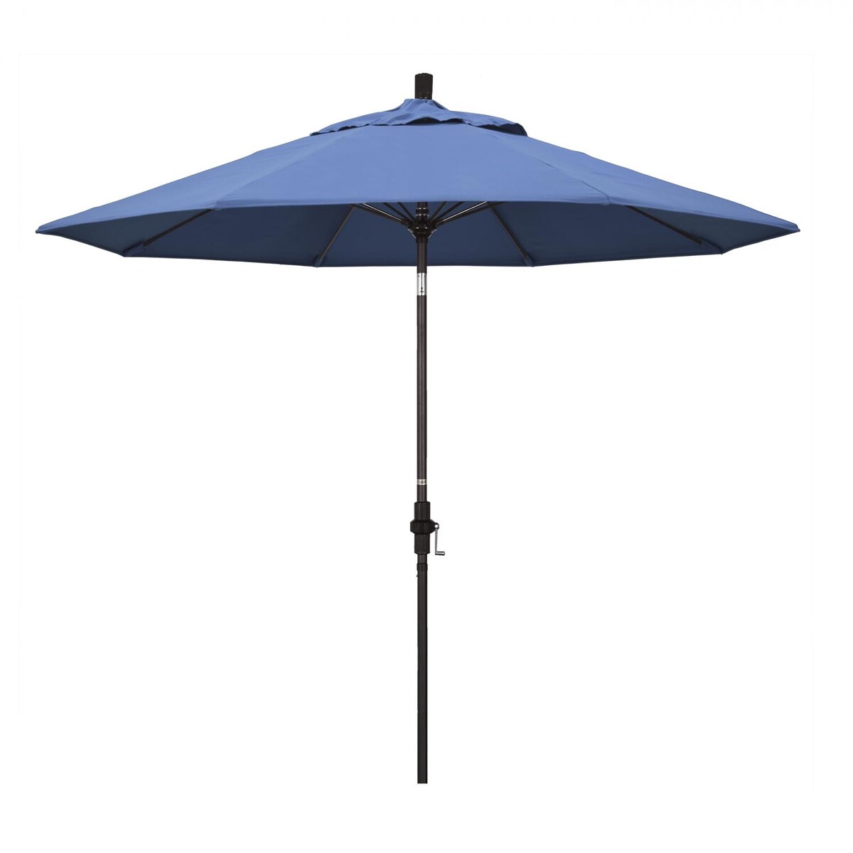 California Umbrella 9 Ft. Octagonal Aluminum Collar Tilt Patio Umbrella W/ Crank Lift and Fiberglass Ribs - Mycitystee