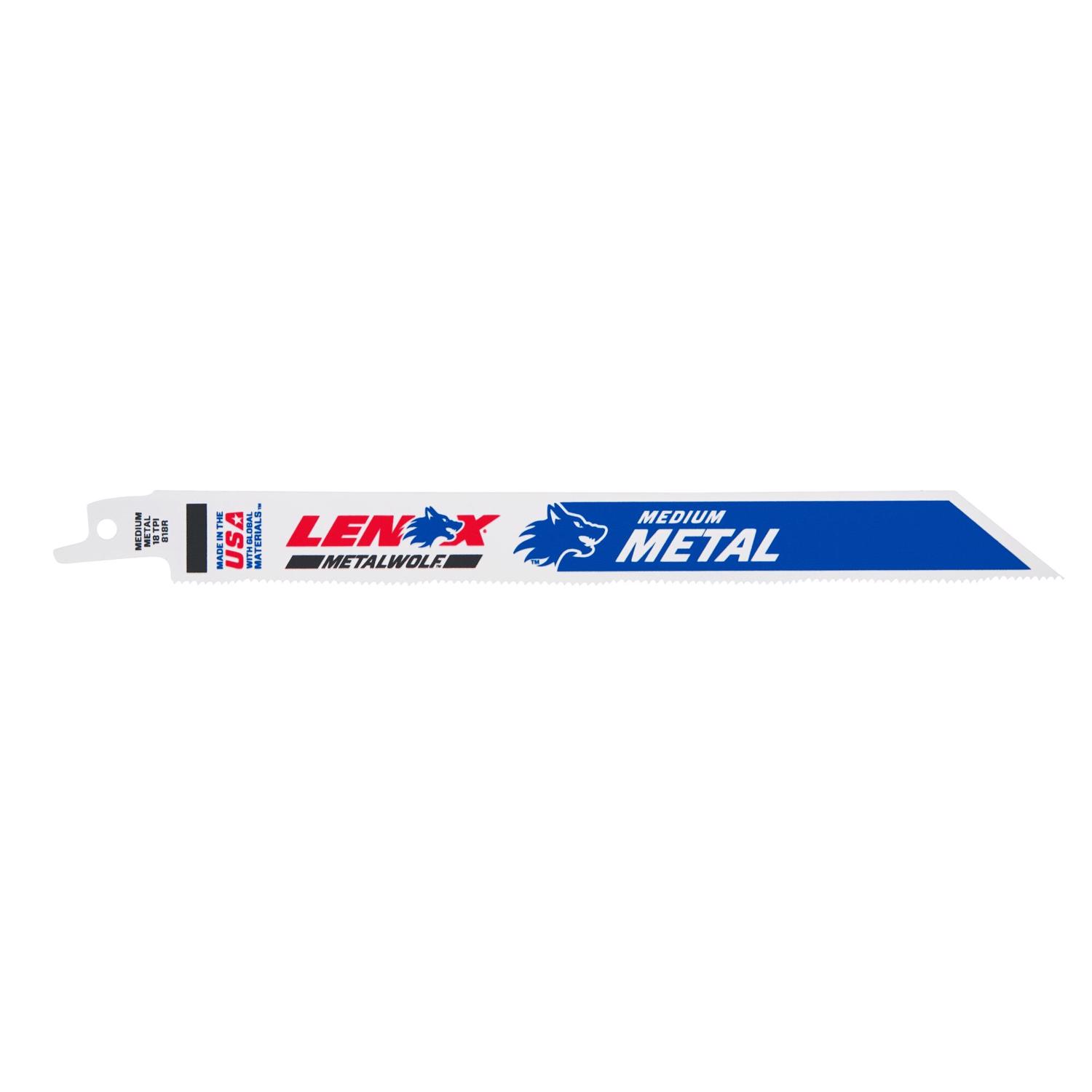 LENOX METALWOLF 8 in. Bi-Metal WAVE EDGE Reciprocating Saw Blade 18 TPI 1 pk - Mycitystee