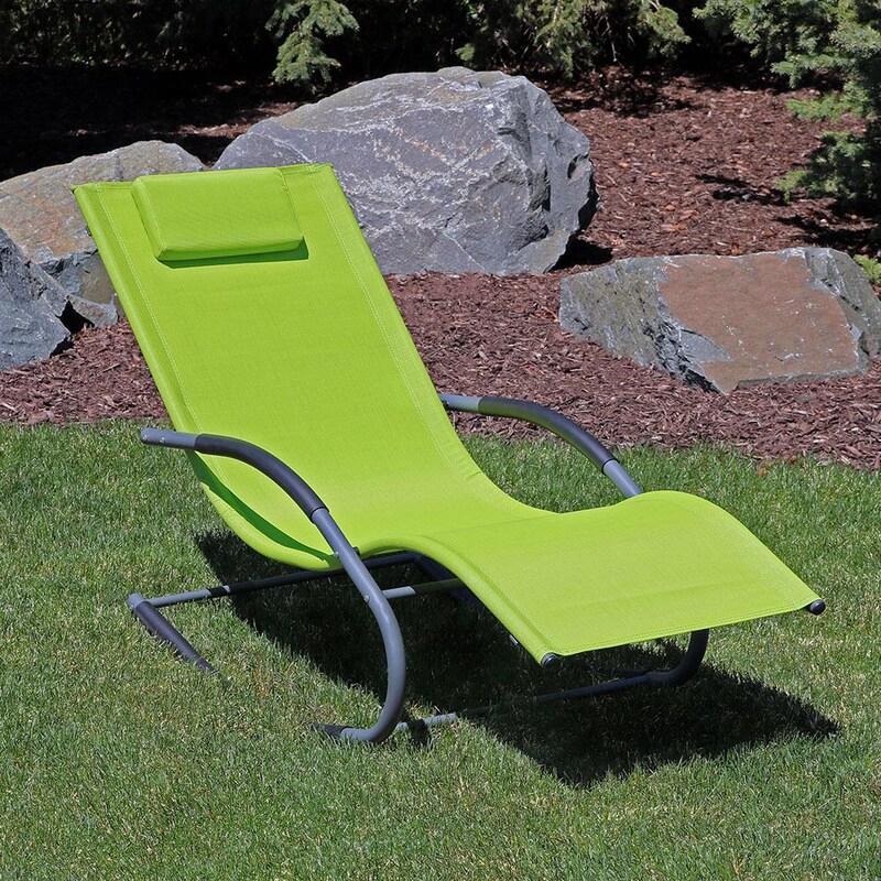 Ultimate Patio Rocking Wave Lounger W/ Pillow - Mycitystee