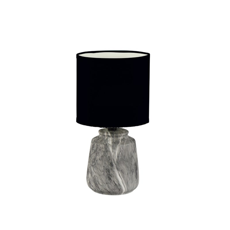 Ceramic Table Lamp With Shade (Marbling) (Black) - Mycitystee
