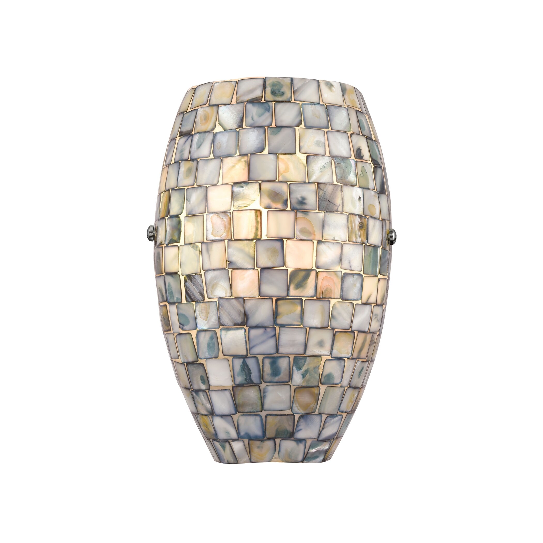 Capri 1-Light Sconce in Satin Nickel with Glass/Gray Capiz Shells - Mycitystee