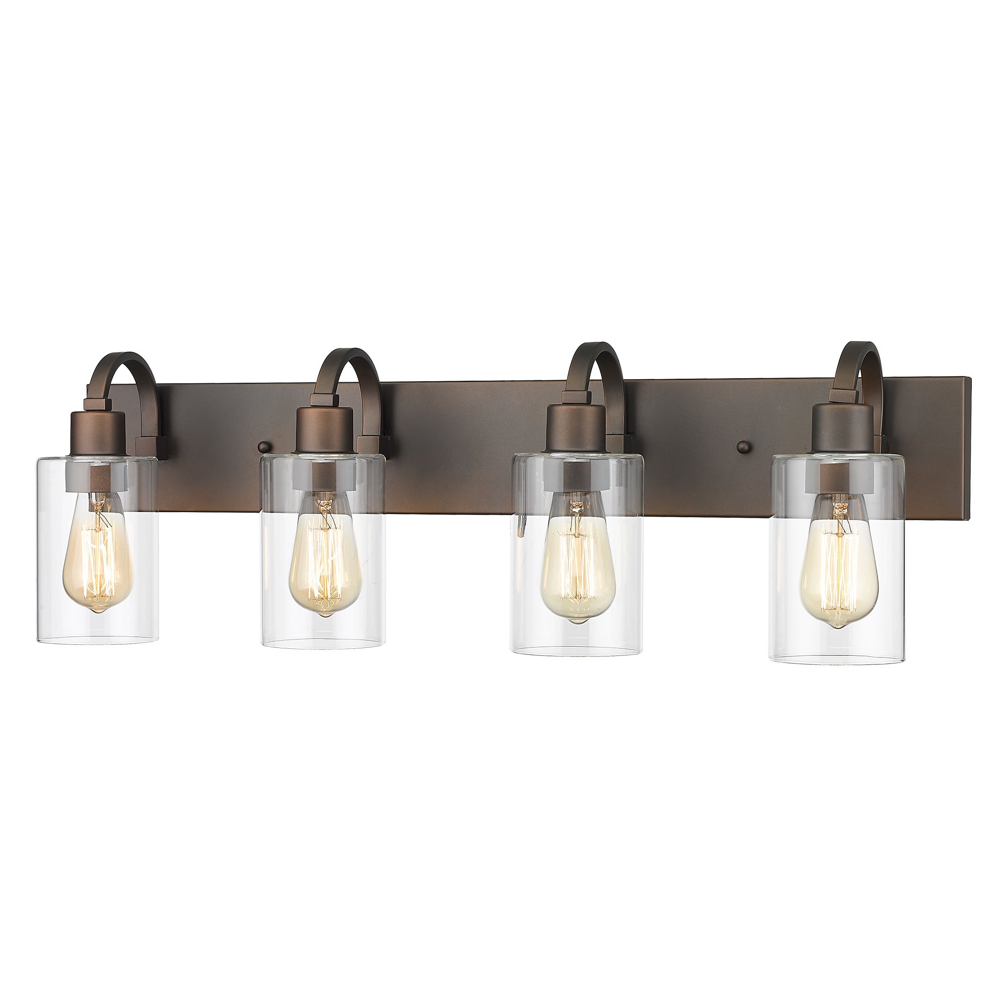 Bathroom Vanity Light Fixtures - Farmhouse Wall Light for Bathroom， Oil Rubbed Bronze Finish with Clear Glass - Mycitystee