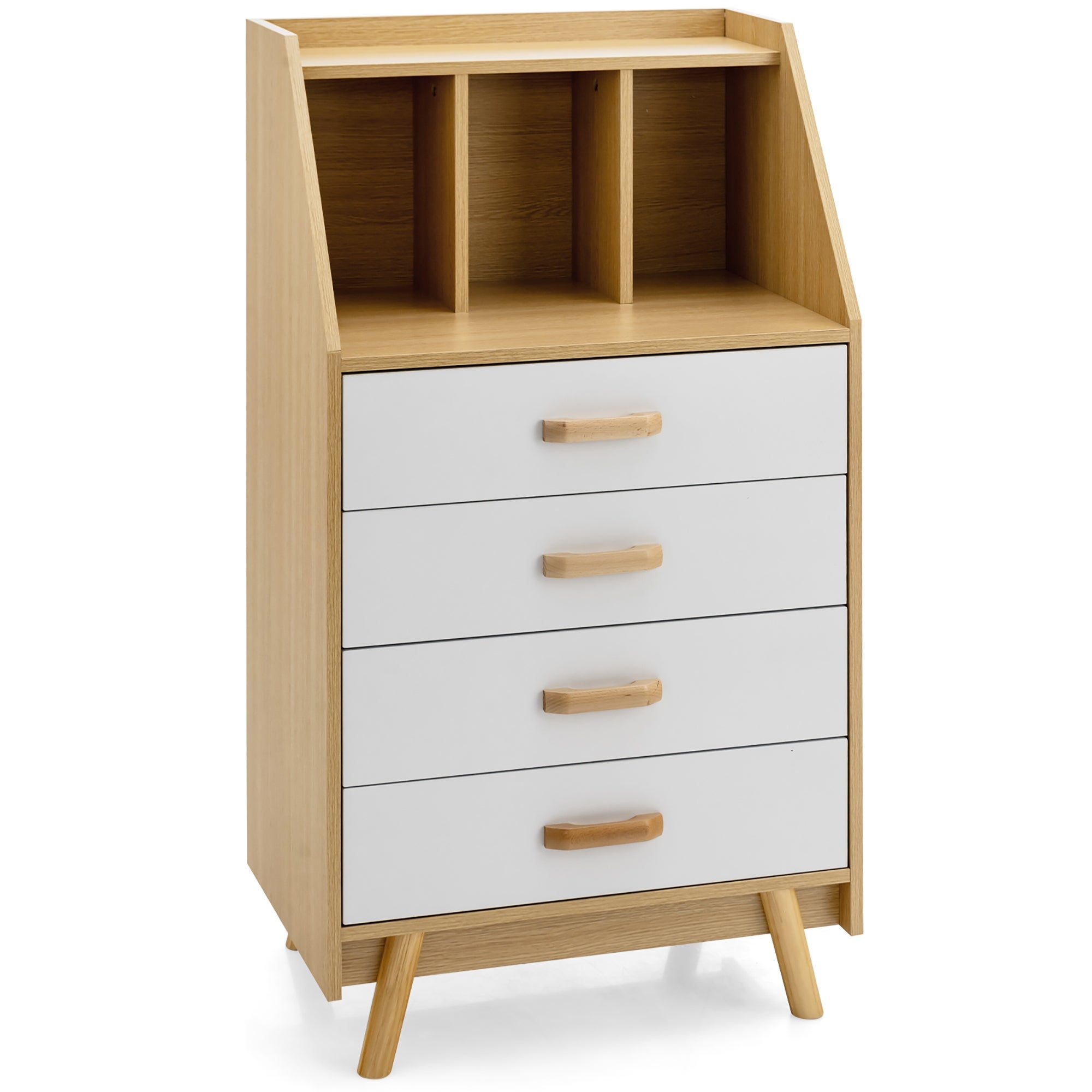 Costway 3-Cube Chest of Drawers Storage Organizer 4-Drawer Dresser - - 37285012 - Mycitystee