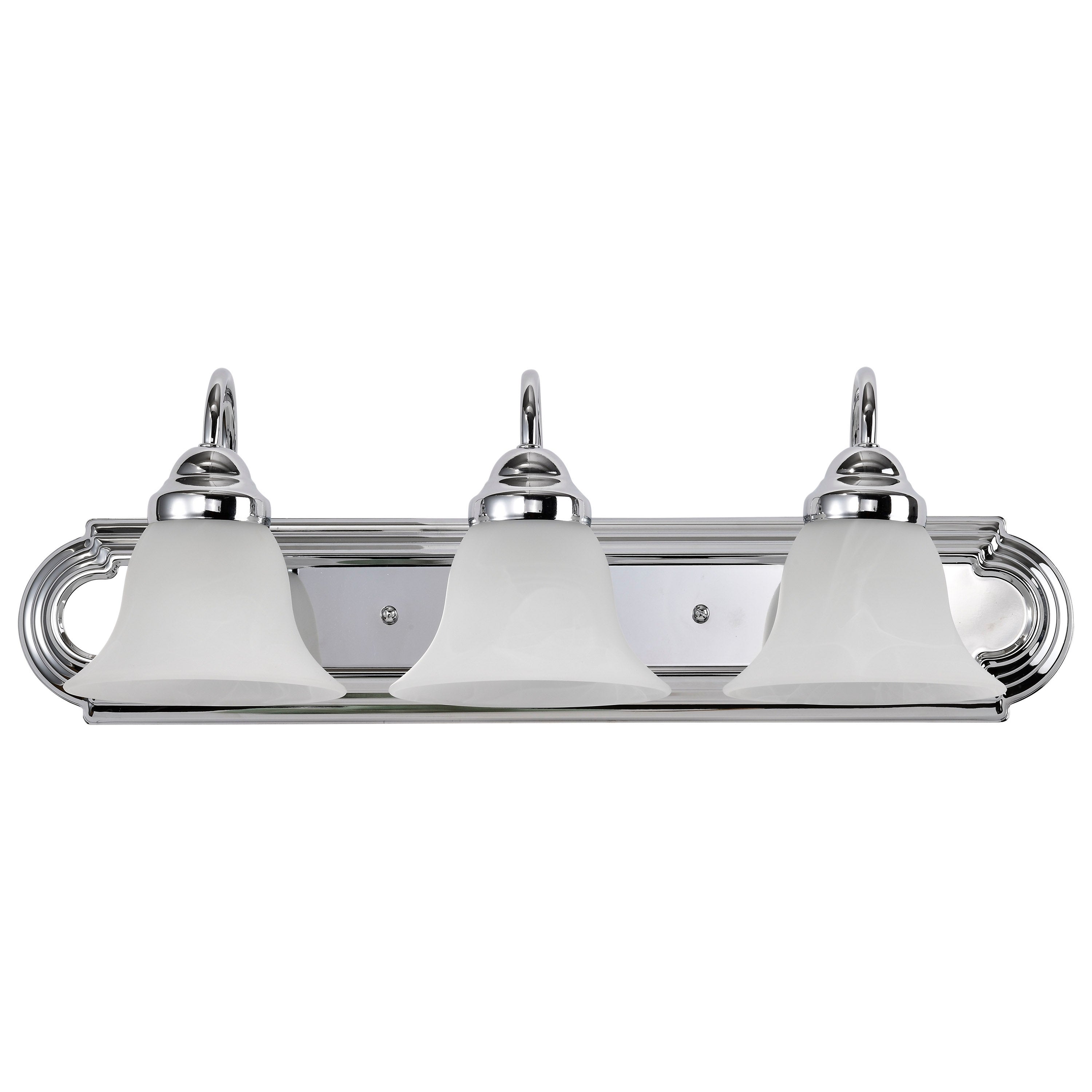 Ballerina - 3 Light Vanity - Polished Chrome Finish with Alabaster Glass - Polished Chrome - Mycitystee