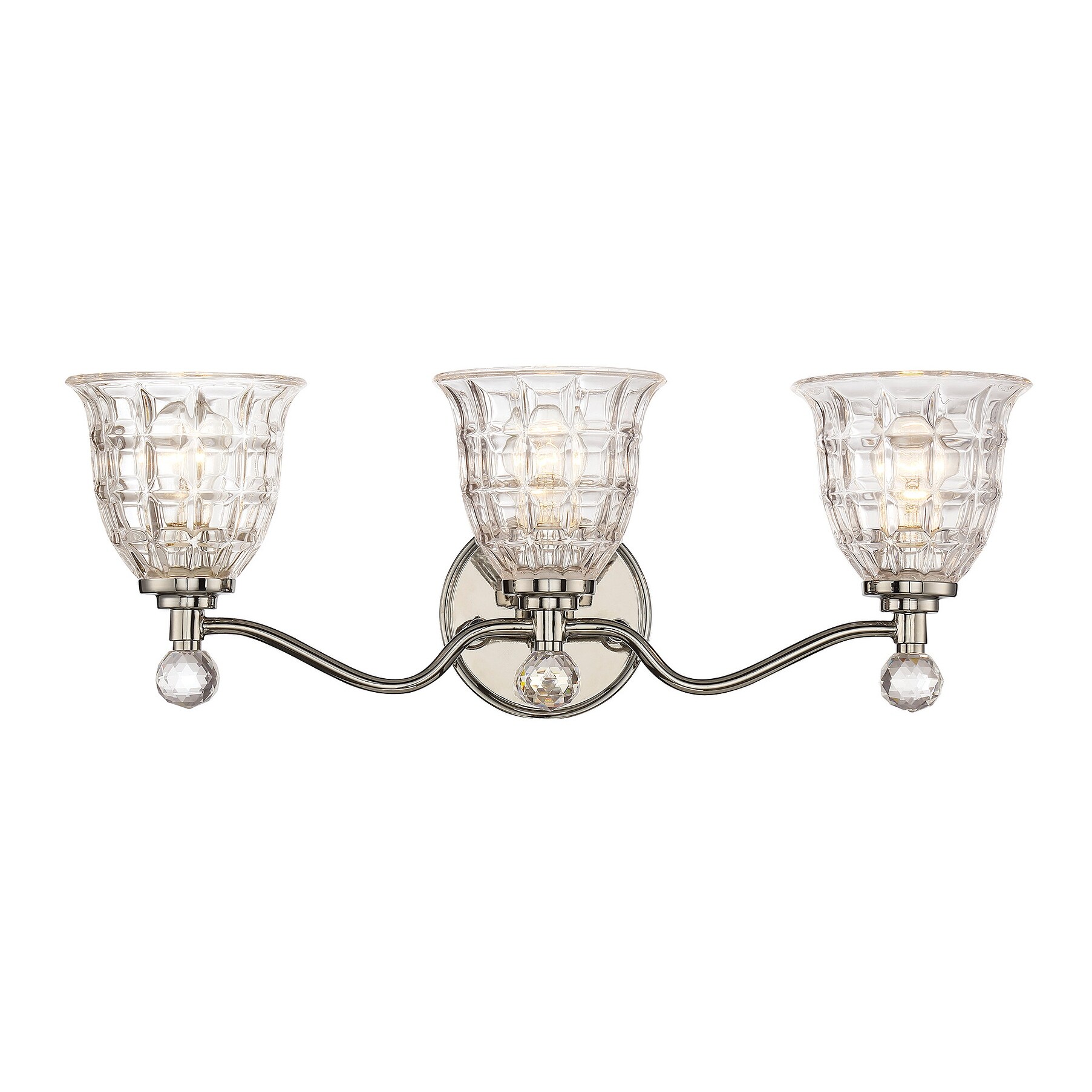 Savoy House Birone 3-Light Bathroom Vanity Light in Polished Nickel - Mycitystee