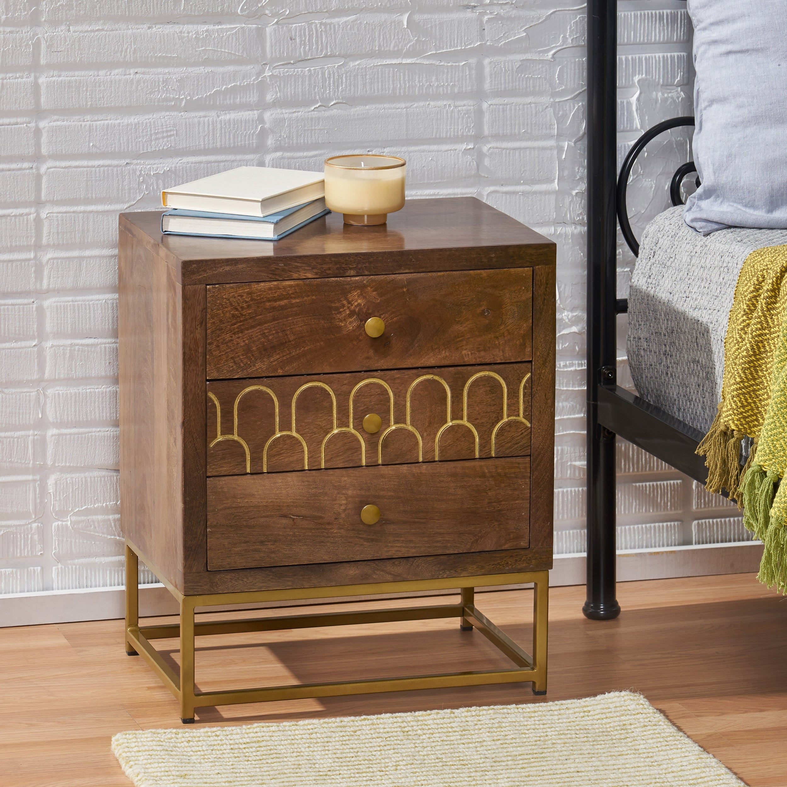Croydon Contemporary Wooden Night Stand by Christopher Knight Home - Mycitystee