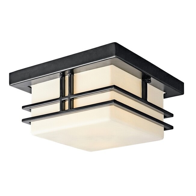 Kichler Lighting Tremillo Collection 2-light Black Outdoor Flush Mount - Mycitystee