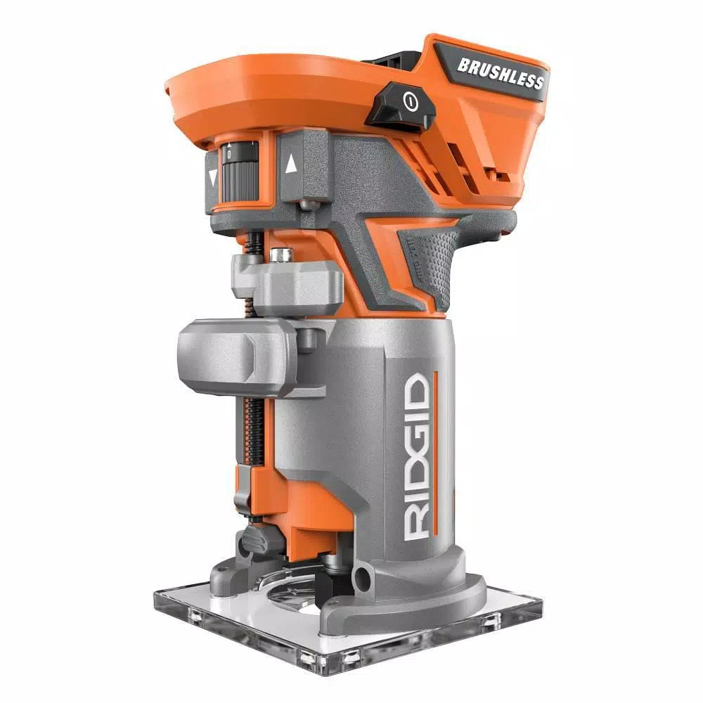 RIDGID 18-Volt Cordless Brushless 1/4 in. Compact Router with Fixed Base and Tool Free Depth Adjustment and#8211; XDC Depot - Mycitystee