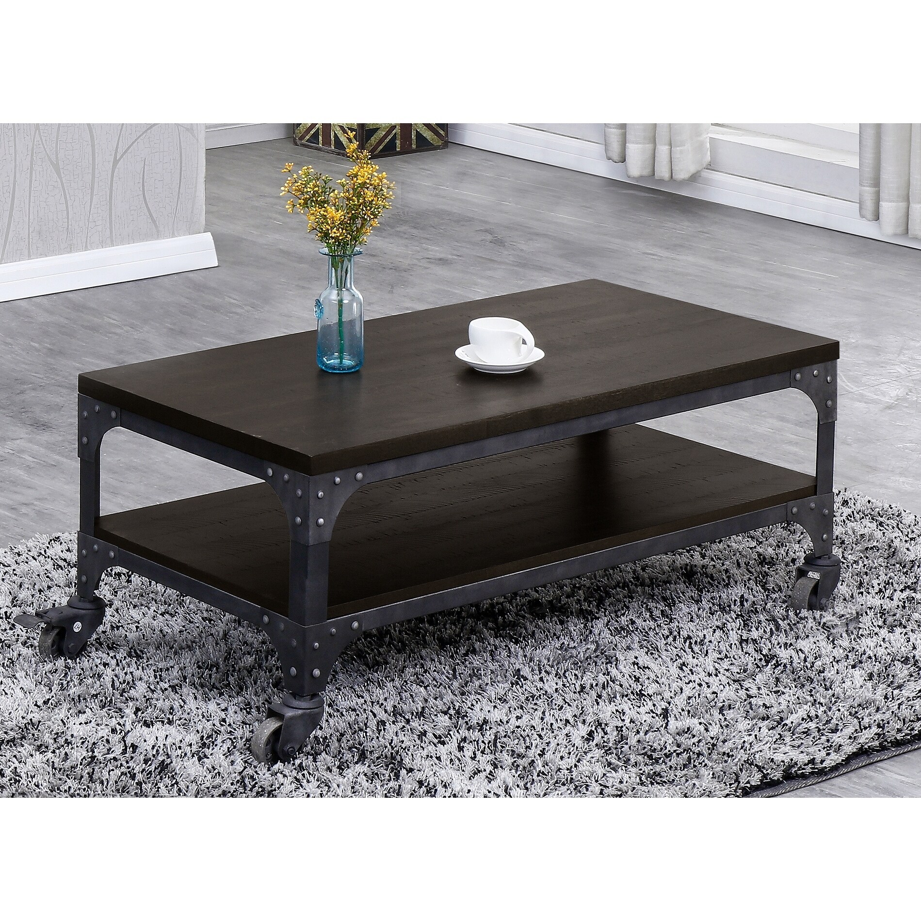 Best Quality Furniture Espresso Industrial Coffee Table - Mycitystee