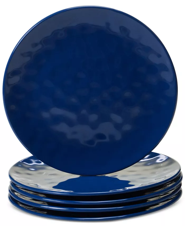 Certified International Cobalt Blue Melamine Set of 6 Salad Plates - Mycitystee