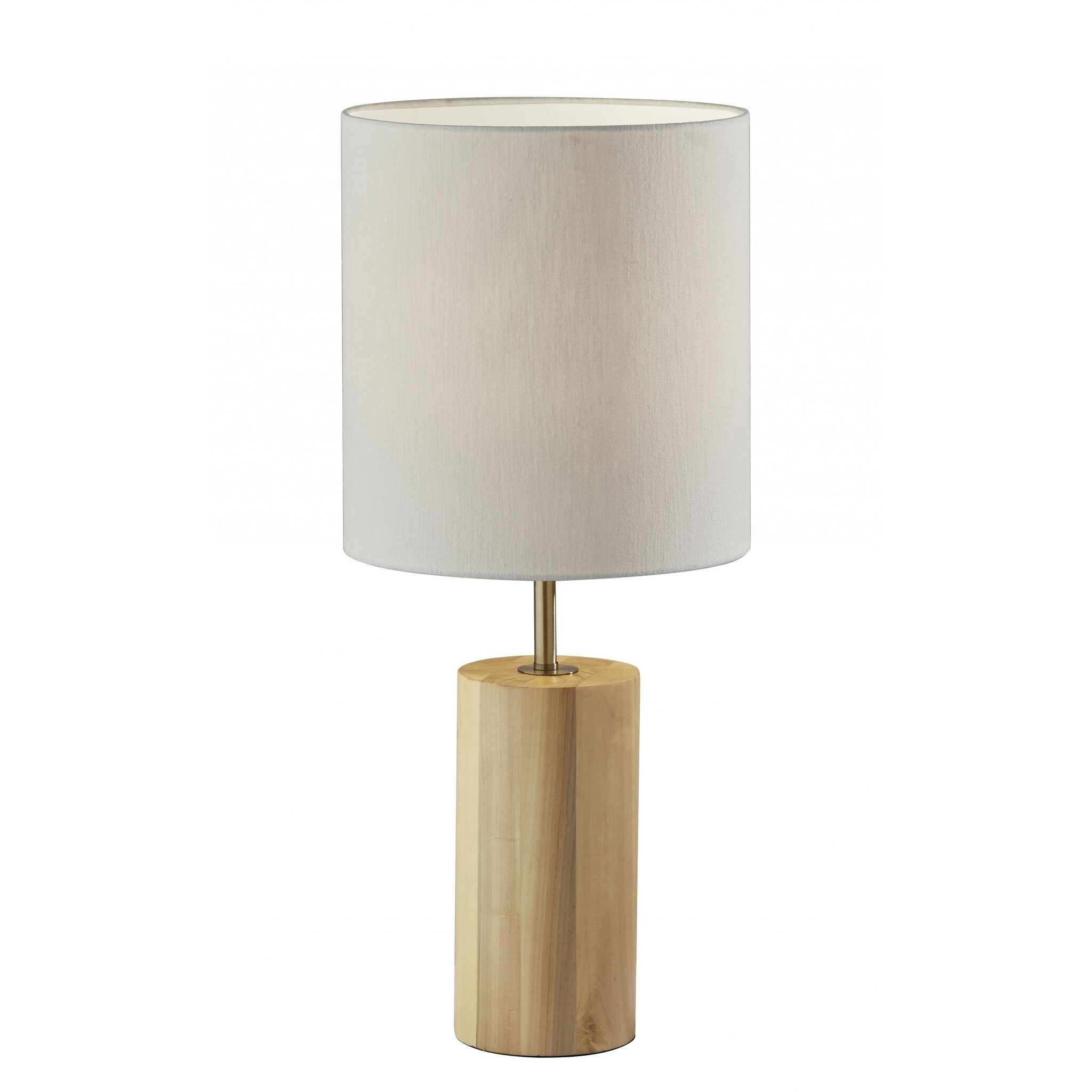 Natural Wood Circular Block Table Lamp - 13 x 13 x 30.5 - Mycitystee